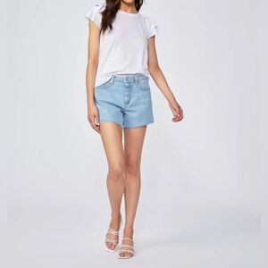 PAIGE Women's Light Wash Noella Raw Hem Denim Jean Shorts, Size 29